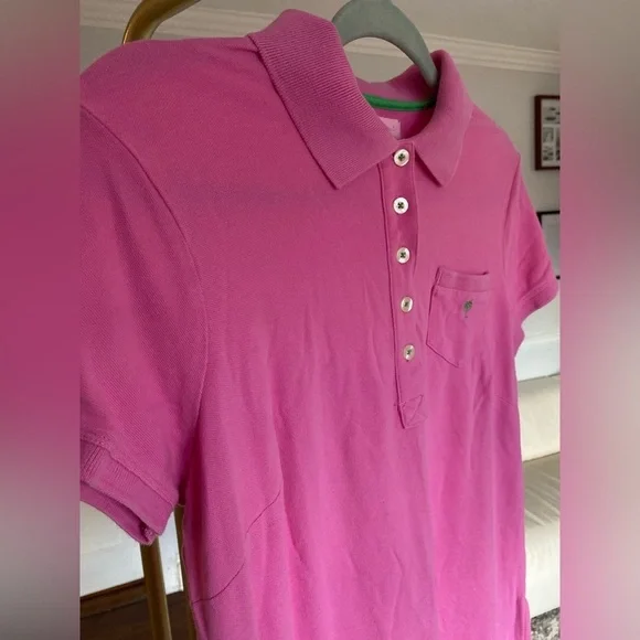 Lilly Pulitzer Polo Dress Tennis Green Trim Cottagecore Brunch Coquette Preppy - Picture 6 of 9